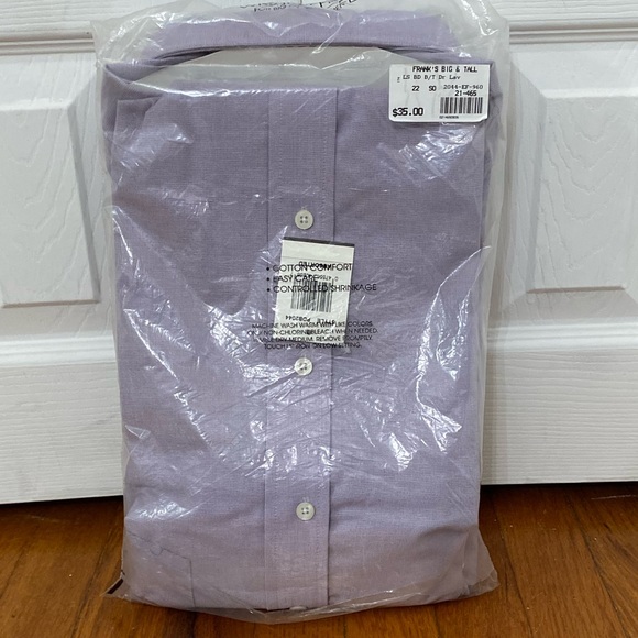 NWT Christopher Hart Light Purple Button Down Shirt Big  21-22 38-39 - Picture 3 of 9